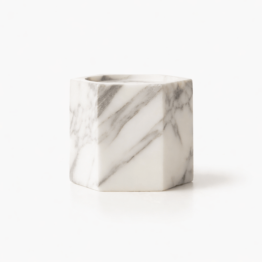 Vela Cube Marble Candle Holder