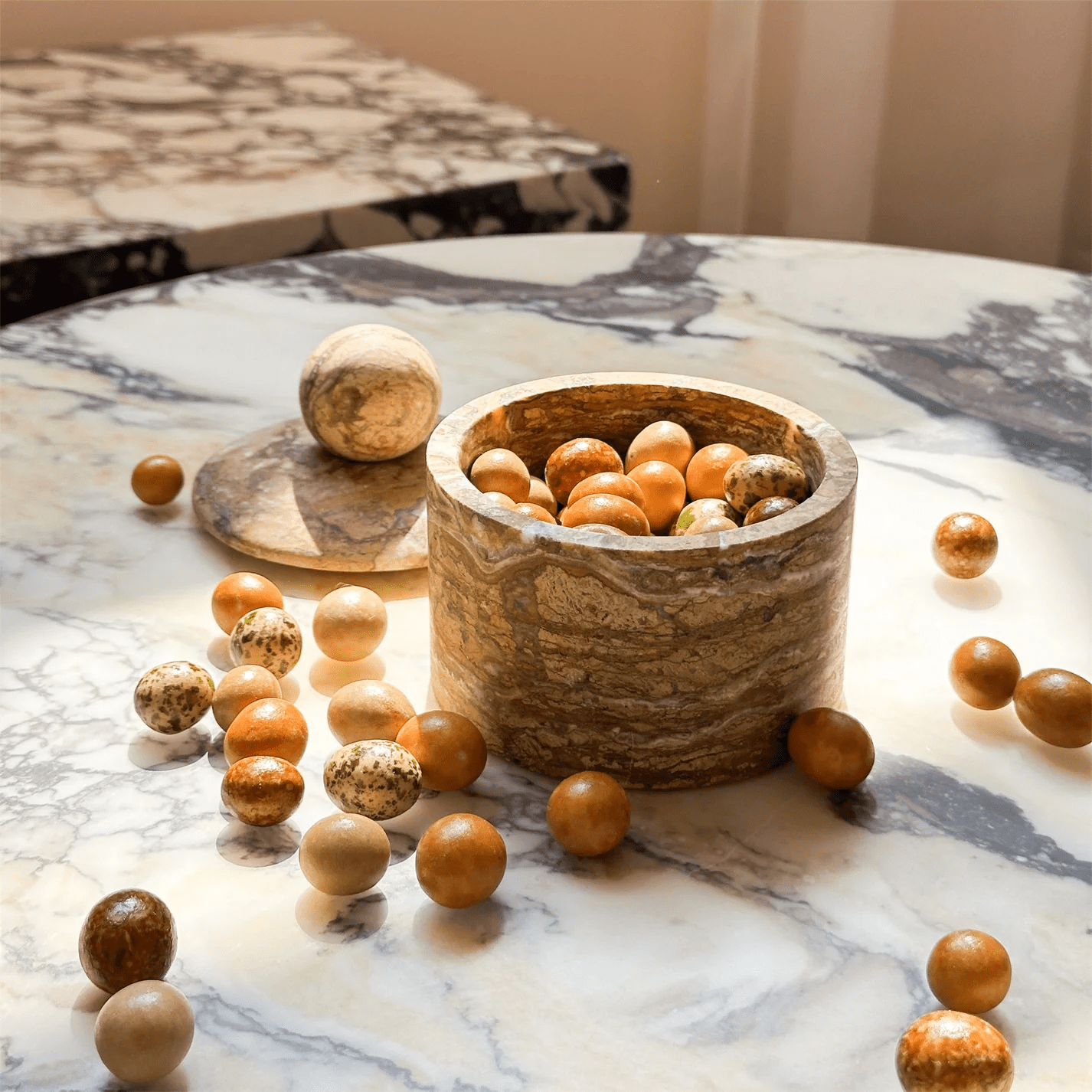 Strata Sphere Stone Storage Box