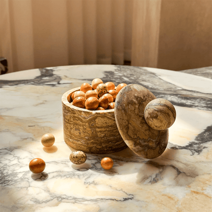 Strata Sphere Stone Storage Box