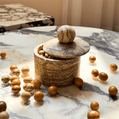 Strata Sphere Stone Storage Box