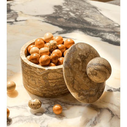 Strata Sphere Stone Storage Box