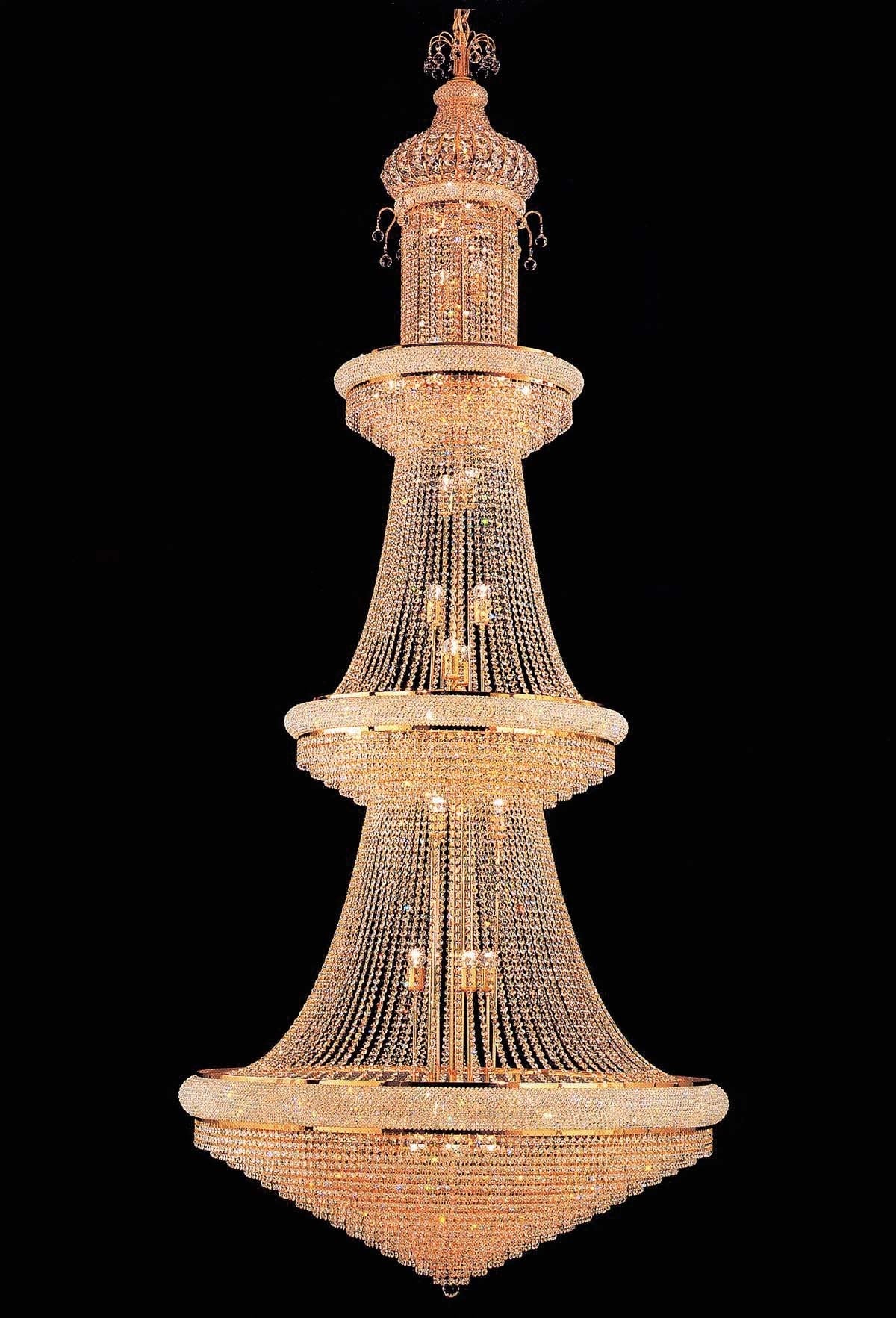 Entryway chandelier / foyer chandelier in gold plated finish