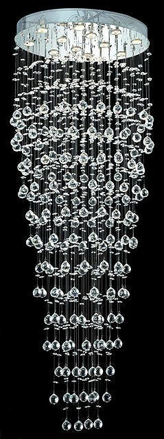 polished chrome Contemporary Crystal Chandelier droped with crystal balls