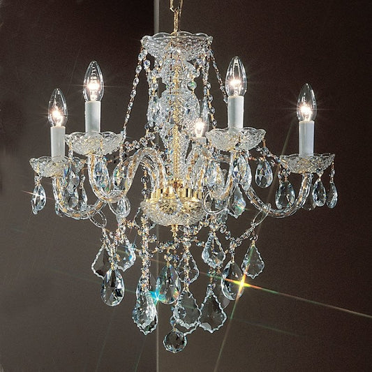Gold plated 5 Lights Bohemian Crystal chandelier