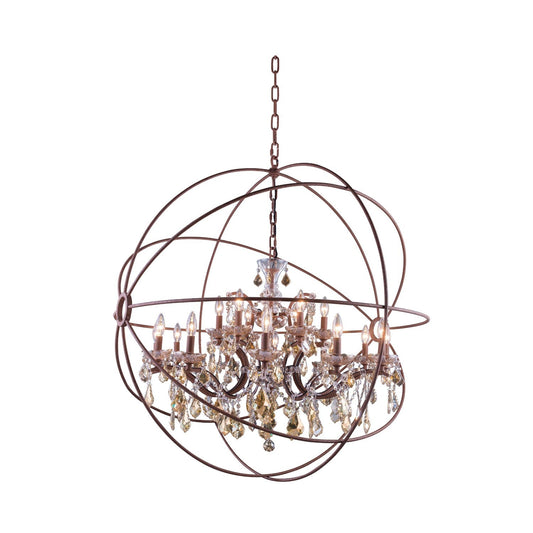 Geneva Rustic Intent Forty-Three-Inch Pendant with Golden Teak Crystals