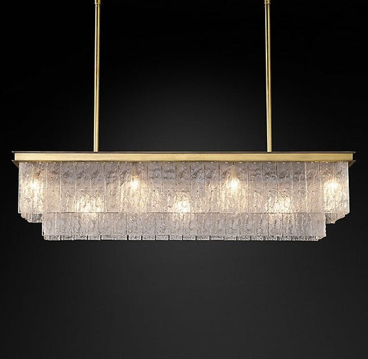 Modern style simple 11 lights rectangle glass chandeliers