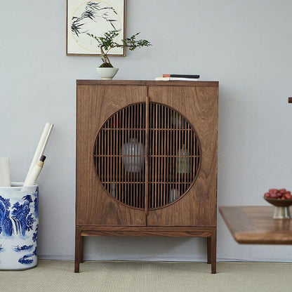 2-Doors Solid Wood Display Sideboard with Shelf