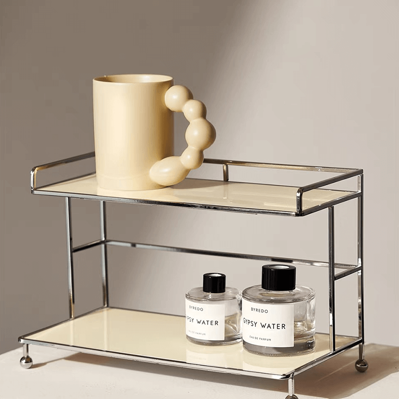 2-Tier Acrylic Storage Shelf with Open Storage