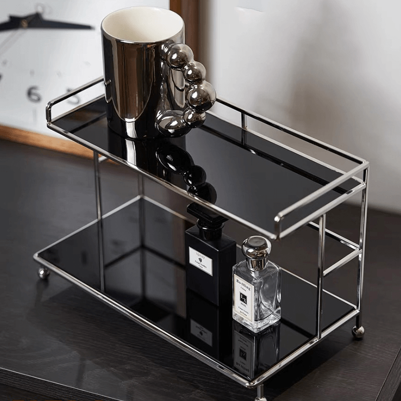 2-Tier Acrylic Storage Shelf with Open Storage