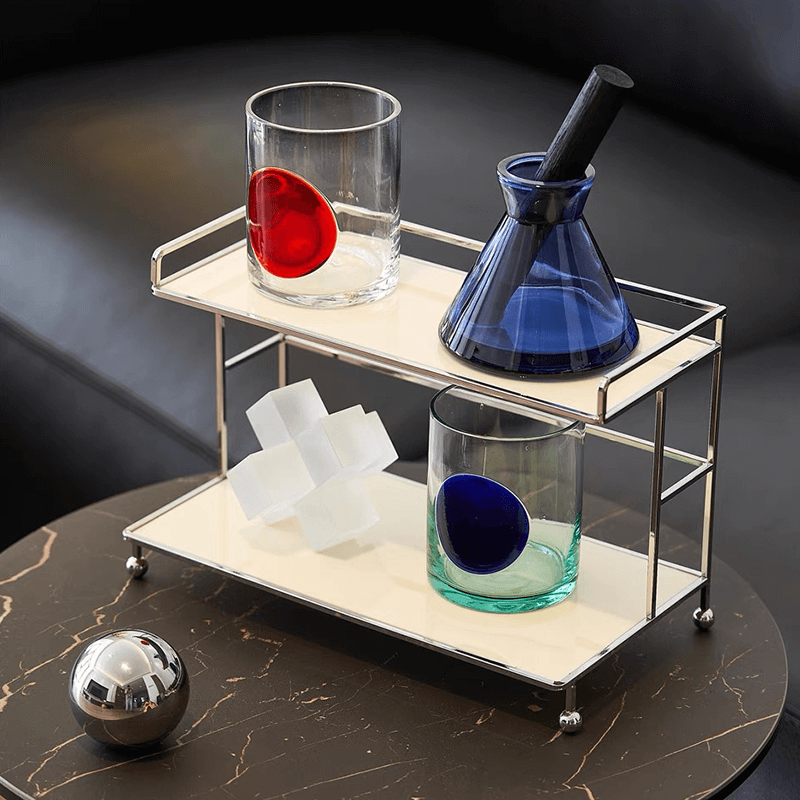 2-Tier Acrylic Storage Shelf with Open Storage