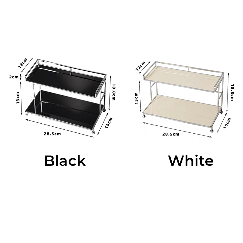 2-Tier Acrylic Storage Shelf with Open Storage