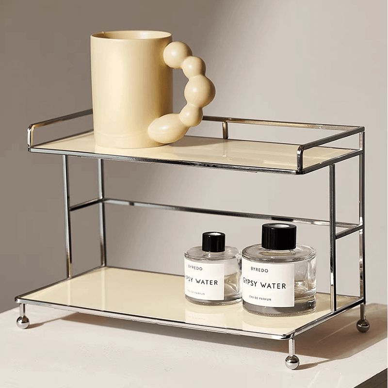 2-Tier Acrylic Storage Shelf with Open Storage