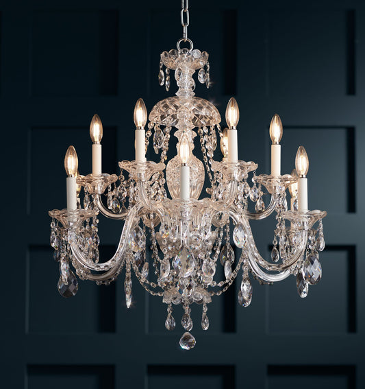 Schonbek Sterling 29" Wide Heritage Crystal 12-Light Chandelier