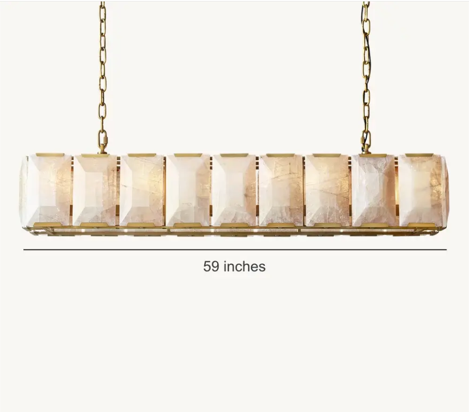 Harlowe Calcite Rectangular Chandelier  For Living Room