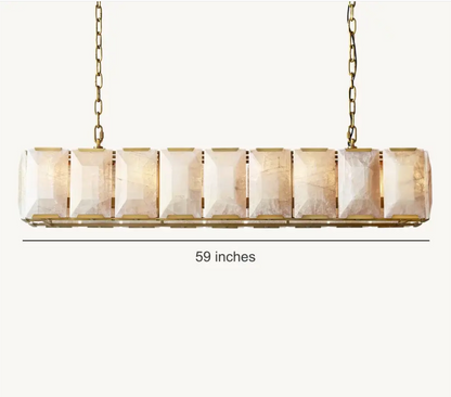 Harlowe Calcite Rectangular Chandelier  For Living Room