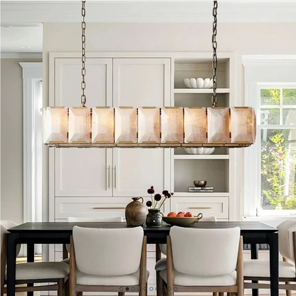 Harlowe Calcite Rectangular Chandelier  For Living Room