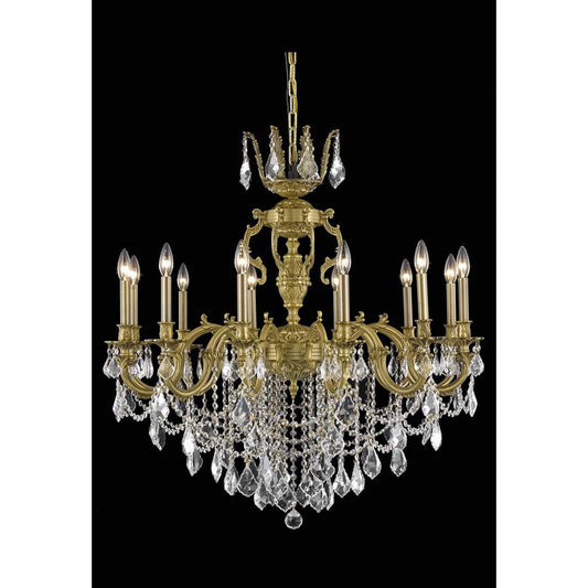French Gold 12-Light Chandelier with Royal Cut Crystal