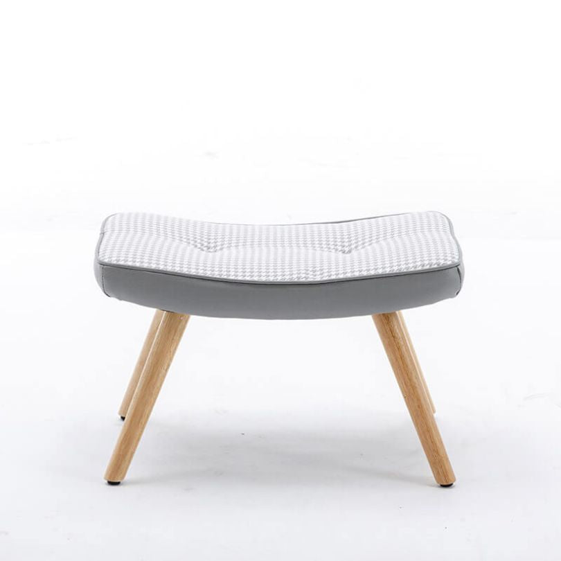 21.4" Wooden Light Gray Step Ottoman Stool with Non-Slip Pad