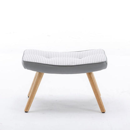 21.4" Wooden Light Gray Step Ottoman Stool with Non-Slip Pad