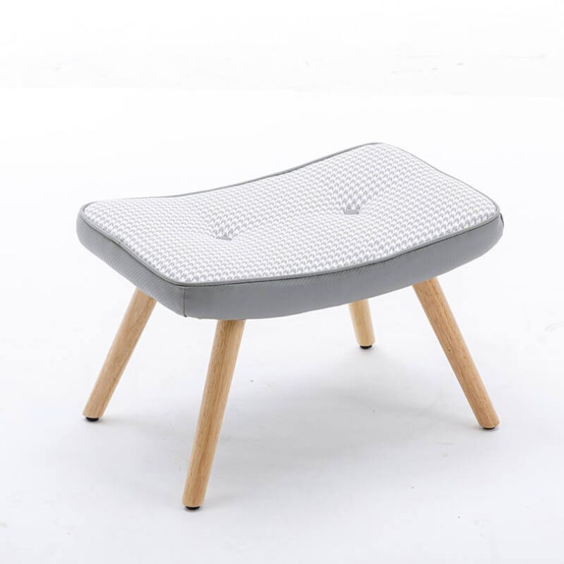 21.4" Wooden Light Gray Step Ottoman Stool with Non-Slip Pad