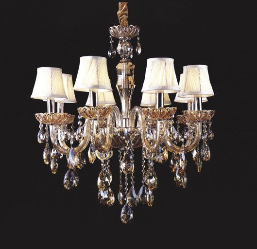 Gold plated 8 Light traditional crystal Chandelier