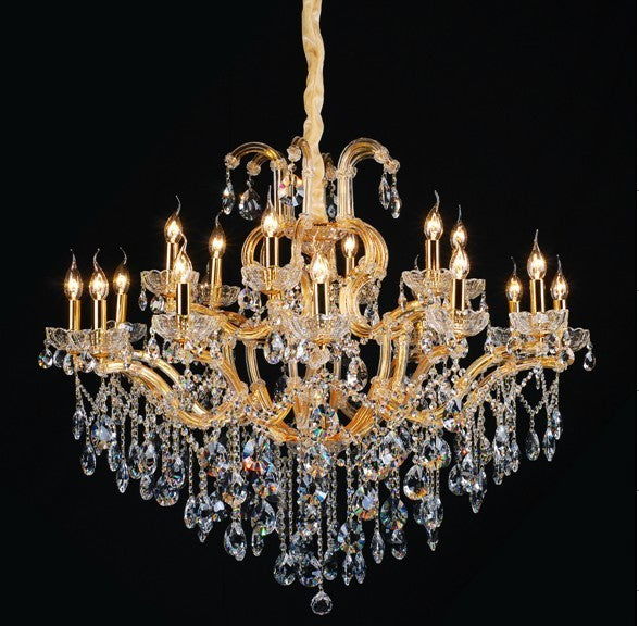 Gold plated 18 Light Maria Theresa crystal Chandelier
