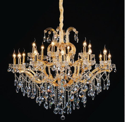 Gold plated 18 Light Maria Theresa crystal Chandelier