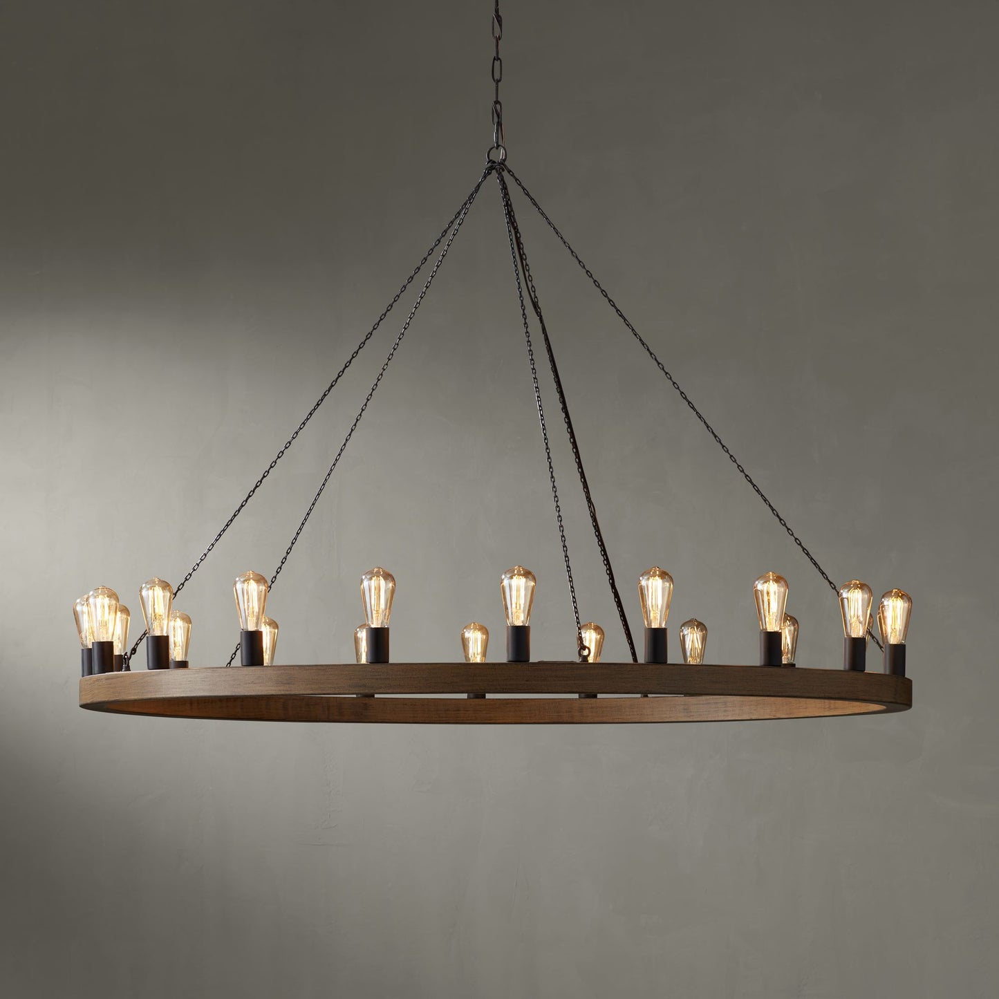 Generation Lighting Avenir 60" 20-Light Weathered Oak Ring Chandelier