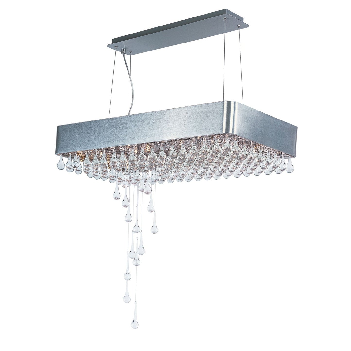 International Drops Brushed Aluminum Fifteen-Light Pendant