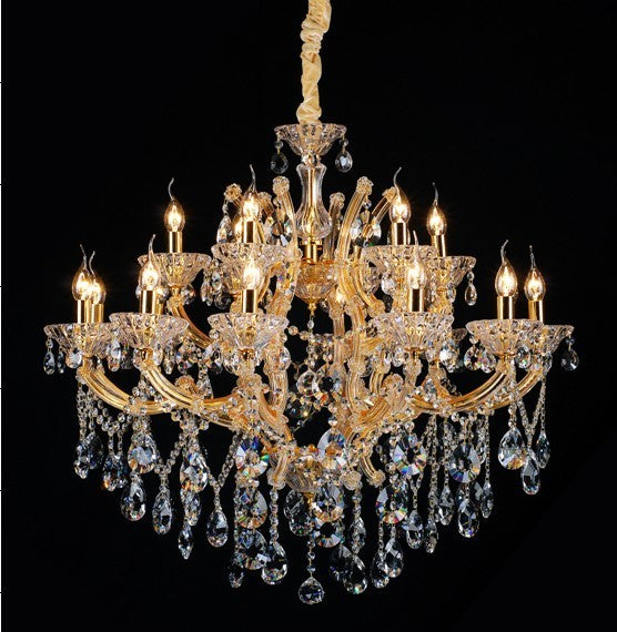Gold plated 18 Light Maria Theresa crystal Chandelier