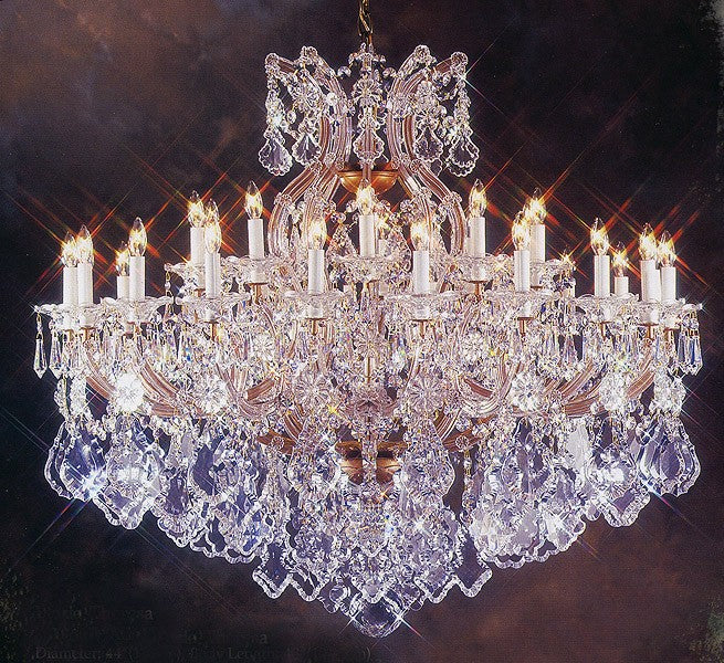 Gold plated Maria Theresa chandelier dressed with chinese number one crystal