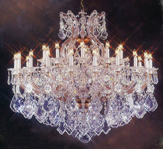 Gold plated Maria Theresa chandelier dressed with chinese number one crystal