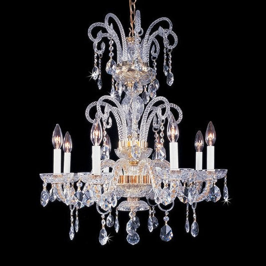 Gold plated 8 Lights Bohemian Crystal chandelier