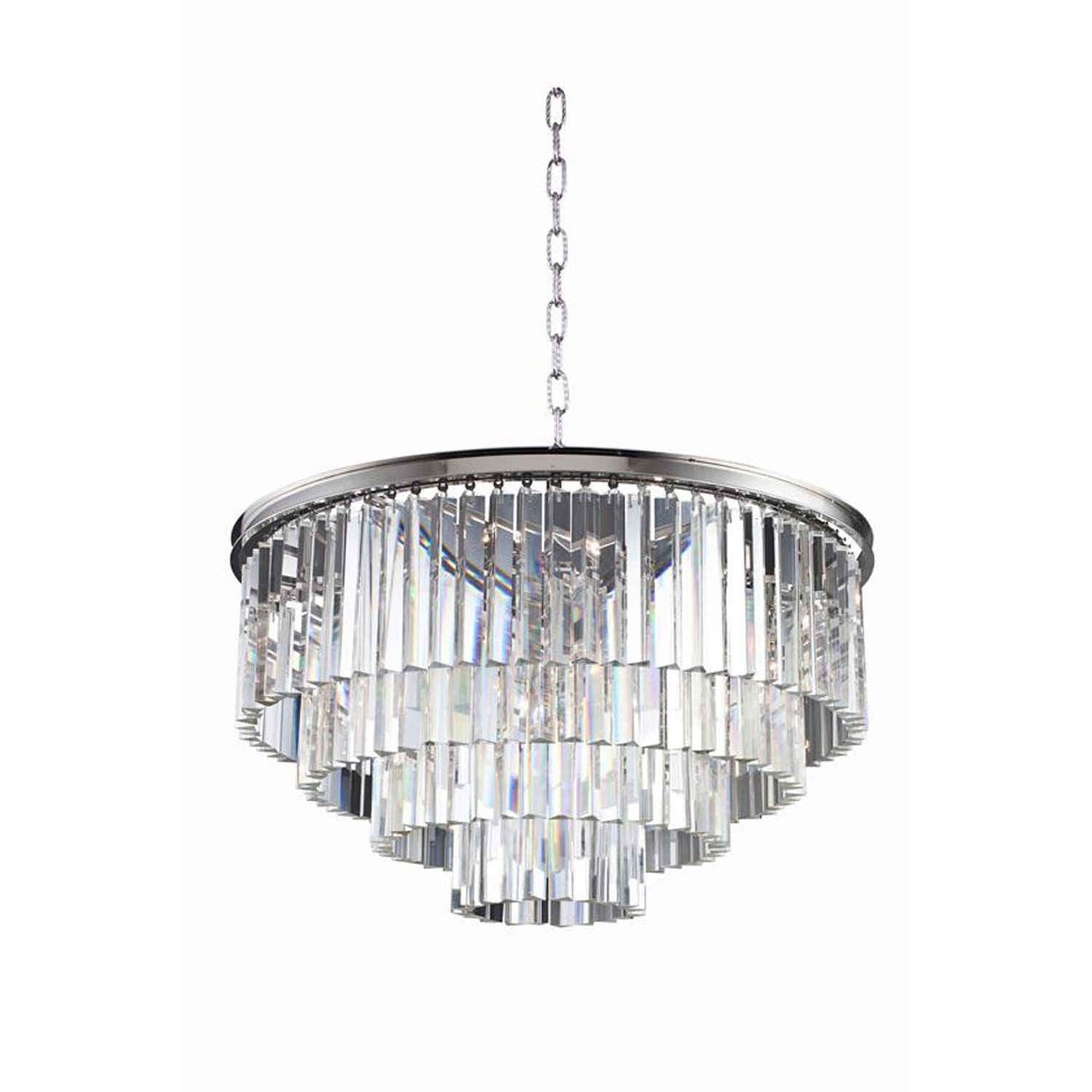 Sydney Polished Nickel Twenty-Three-Inch Pendant with Royal Cut Clear Crystals