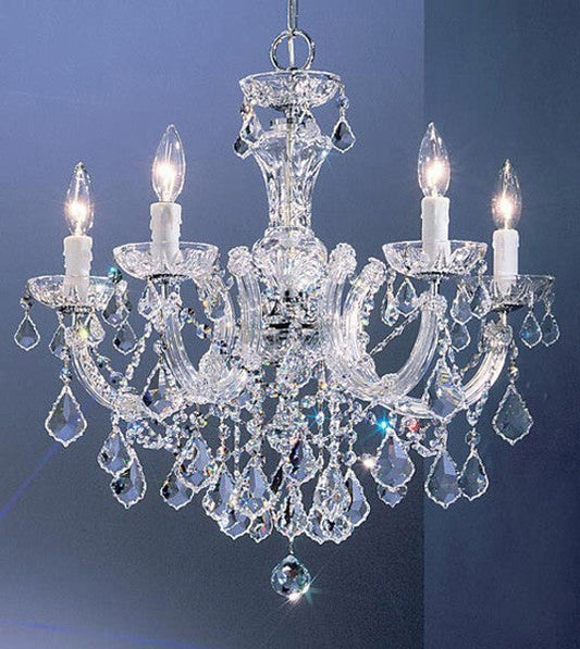 Maria Therese crystal chandelier with crystalique clear crystal with chrome finish