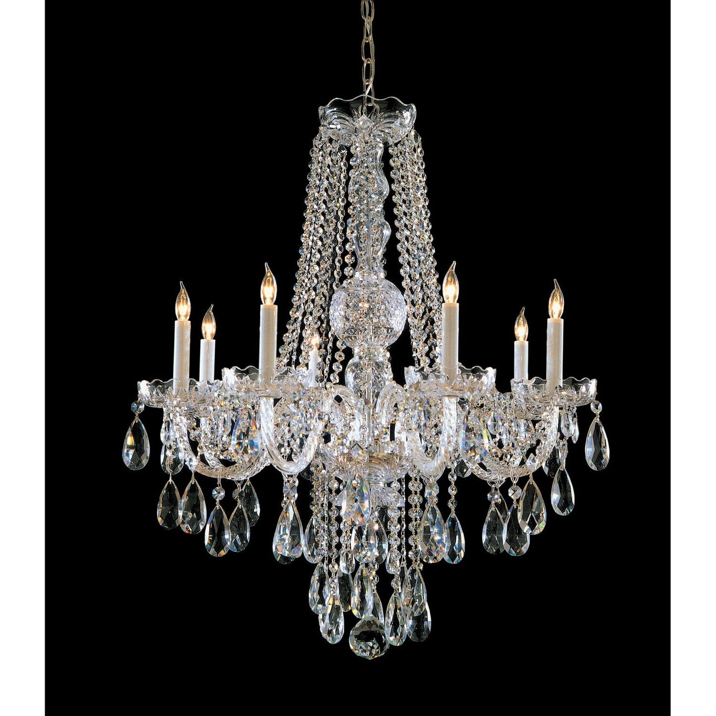 Brass Eight-Light Chandelier