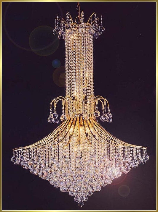 Entryway/ foyer crystal chandelier in gold plated finish