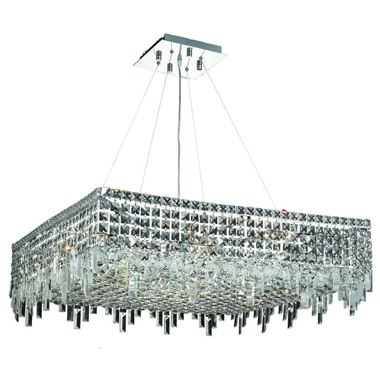 Maxim Chrome Twelve-Light 32-Inch Pendant with Royal Cut Clear Crystal