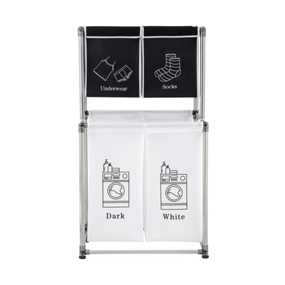 2 Tier Laundry Hamper with 4 Removable Bags