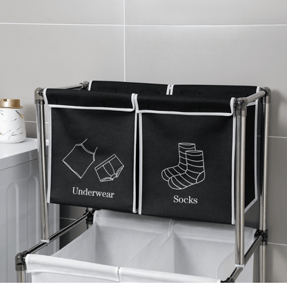 2 Tier Laundry Hamper with 4 Removable Bags