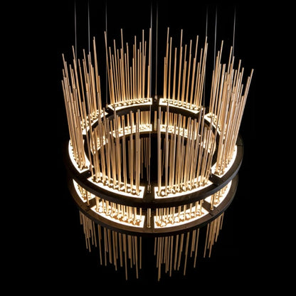 Gossamer Circular LED Pendant - 38" Wide Double - Soft Gold