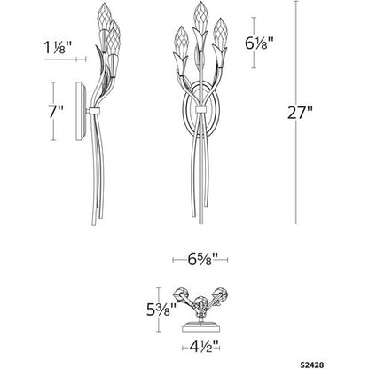 Secret Garden LED 4 inch Antique Silver Wall Sconce Wall Light, Schonbek Signature