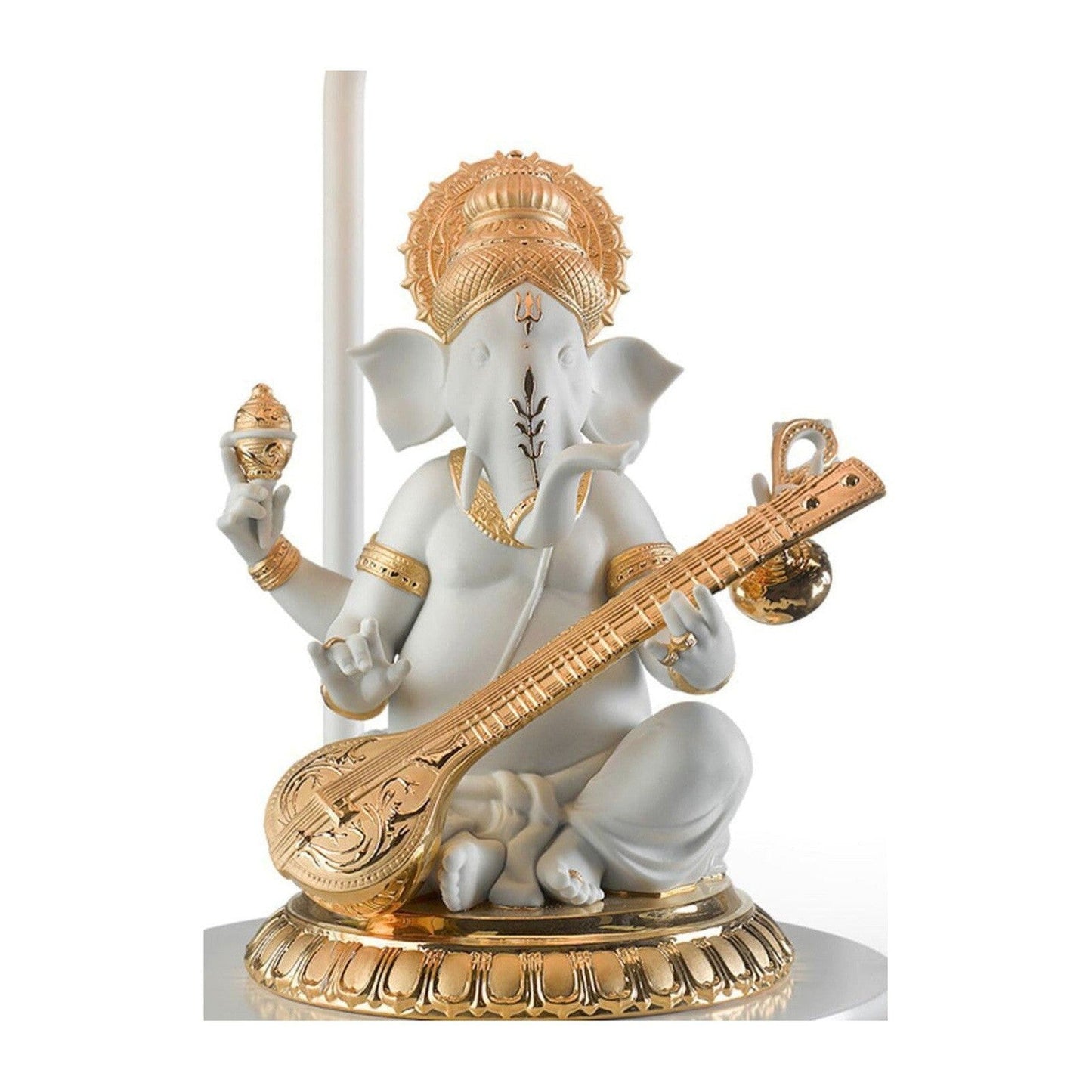 Lladro Veena Ganesha Table Lamp Golden Luster (US)