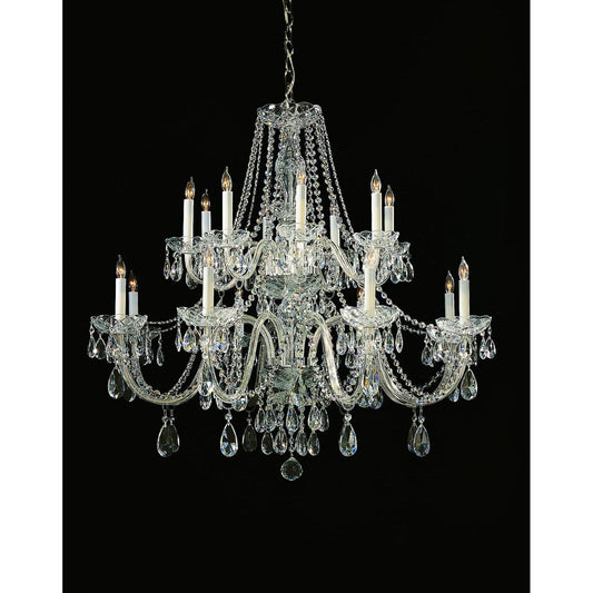 Traditional Polished Chrome Eight-Light Swarovski Elements Crystal Chandelier