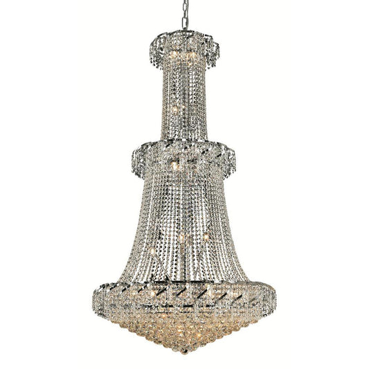 Belenus Chrome Thirty-Two Light 36-Inch Chandelier with Royal Cut Clear Crystal