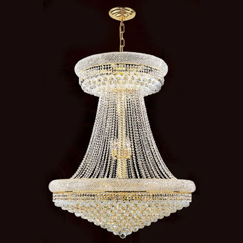 Gold Finish with Clear-Crystals Chandelier