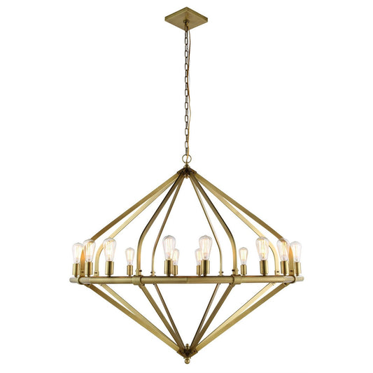 Brass 16-Light Chandelier