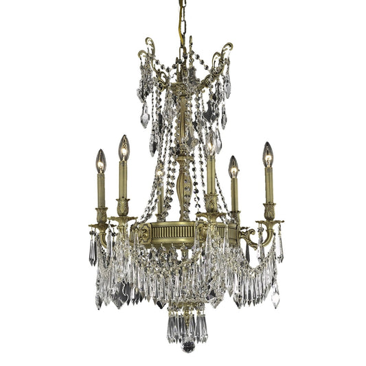 Esperanza French Gold Nine-Light 22-Inch Chandelier with Royal Cut Clear Crystal