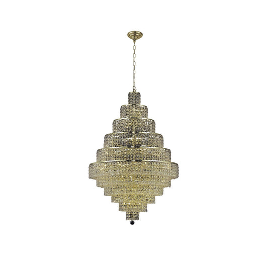 Maxim Gold Thirty-Light Chandelier with Clear Royal Cut Crystals