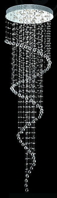 5 light polished chrome Contemporary spiral Crystal Chandelier